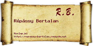 Répássy Bertalan névjegykártya