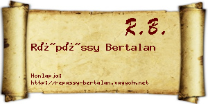 Répássy Bertalan névjegykártya